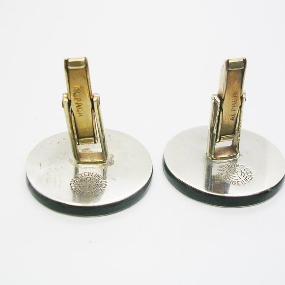 Vintage Sterling Silver Cufflinks Mayan Calendar Mexico 925 Men Formal Wear - Picture 5 of 5